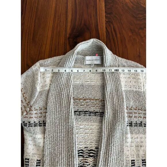 Cupcakes and Cashmere Women's Multicolor Stripes Open Cardigan Sweater Medium - Picture 3 of 7